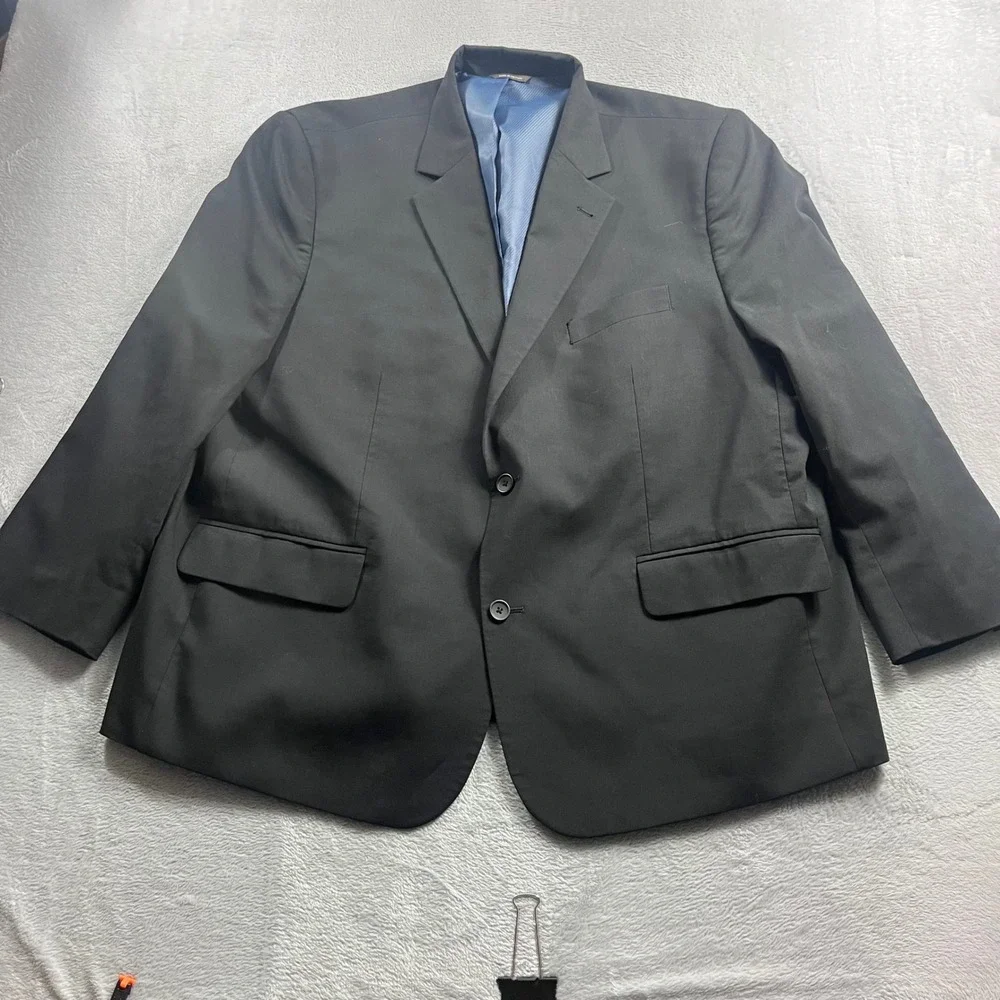 Oak Hill Perfect Fit by DXL Mens Black 2 Button Blazer‎ Suit Jacket Size 50 PR